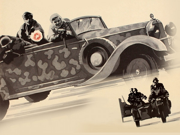 Мерседес уходит от погони