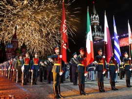 Спасская башня. Фестиваль военных оркестров на Красной Площади. Прямая трансляция