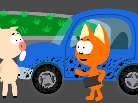 Котенок и автомойка